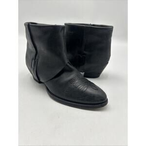 ELENA IACHI Genuine Leather Cowboy Boots Chunky Heels Women’s Size 40 US Size 10